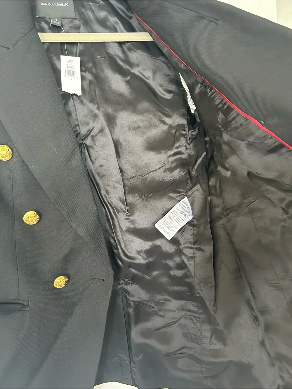 NWT Banana Republic Captain's Blazer Black Size 2
